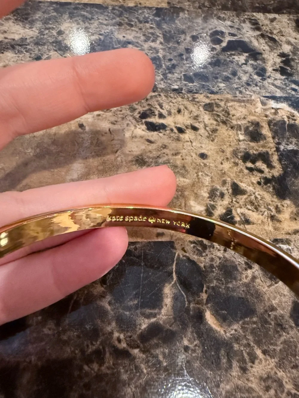 Kate Spade "Take a Bow" Gold Slip-On Bangle Bracelet - Picture 7 of 8